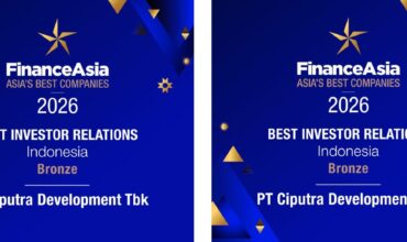 PT Ciputra Development Tbk Won “Gold Medal for Most Committed to ESG” and “Bronze Medal for Best Investor Relations”